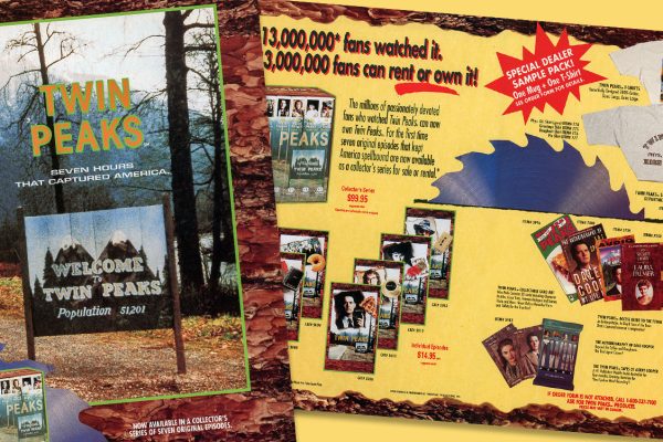 Image collage of Twin Peaks merchandise brochure