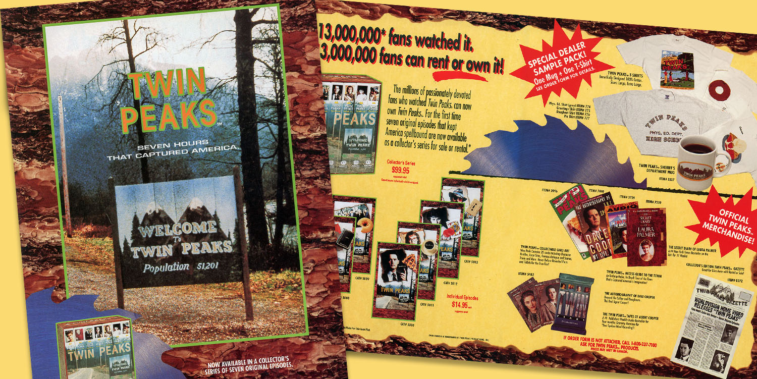 Image collage of Twin Peaks merchandise brochure