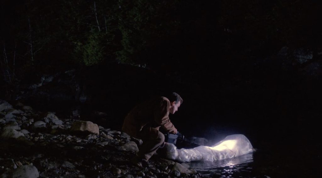 Leland Palmer lowering Laura Palmer into the water