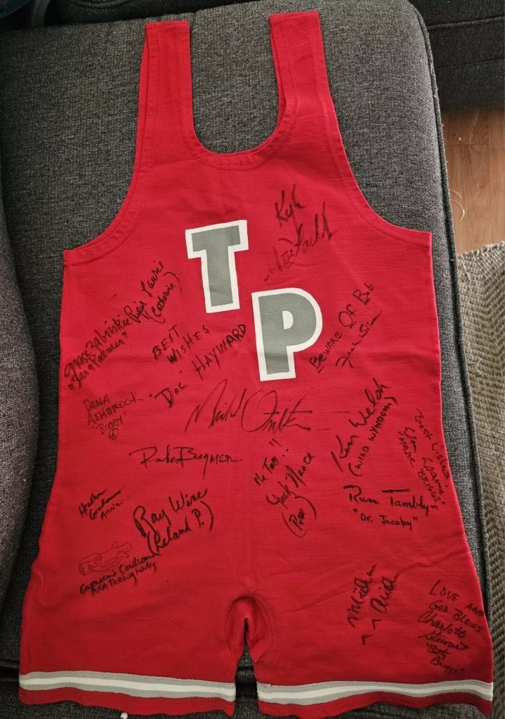 Autographed Twin Peaks High School Wrestling Uniform