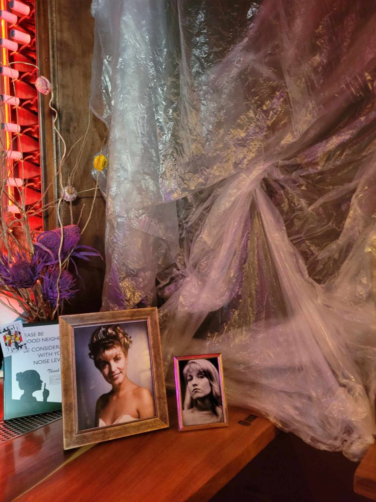 Wall wrapped in Plastic with images from Twin Peaks