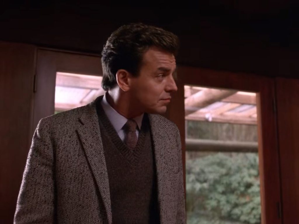 Leland Palmer crossing the Great Northern Hotel Lobby