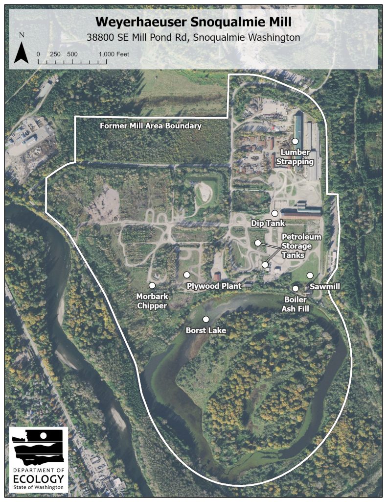 Map of Weyerhaeuser Sawmill site