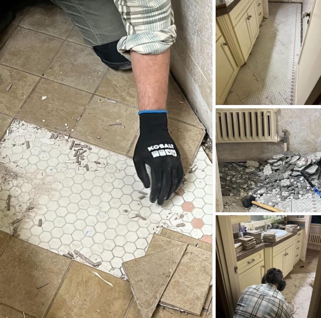 Facebook post about Palmer House bathroom tile