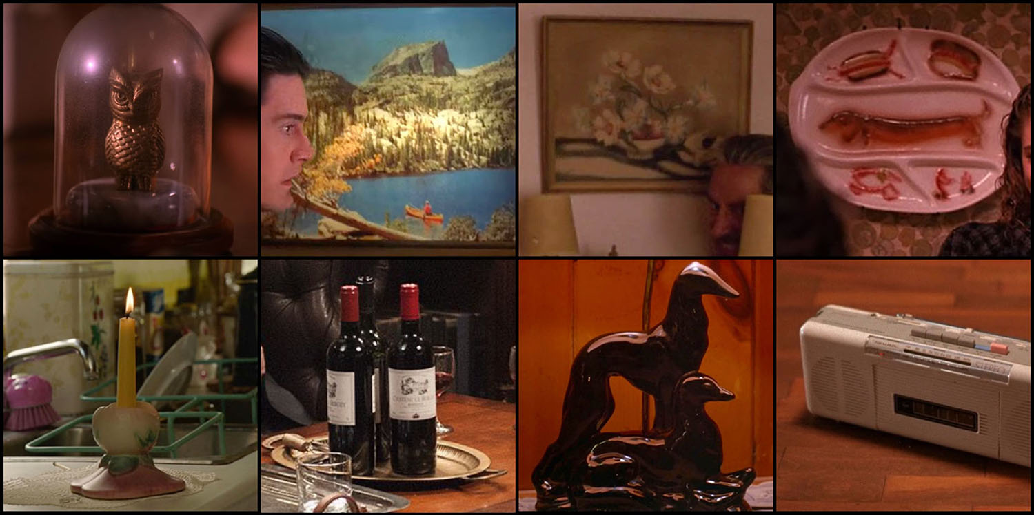 Image collage of props from Twin Peaks