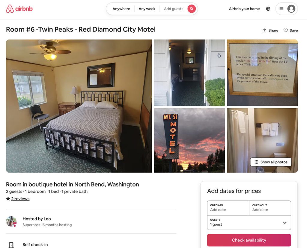 AirBNB Listing for Mt. Si Motel