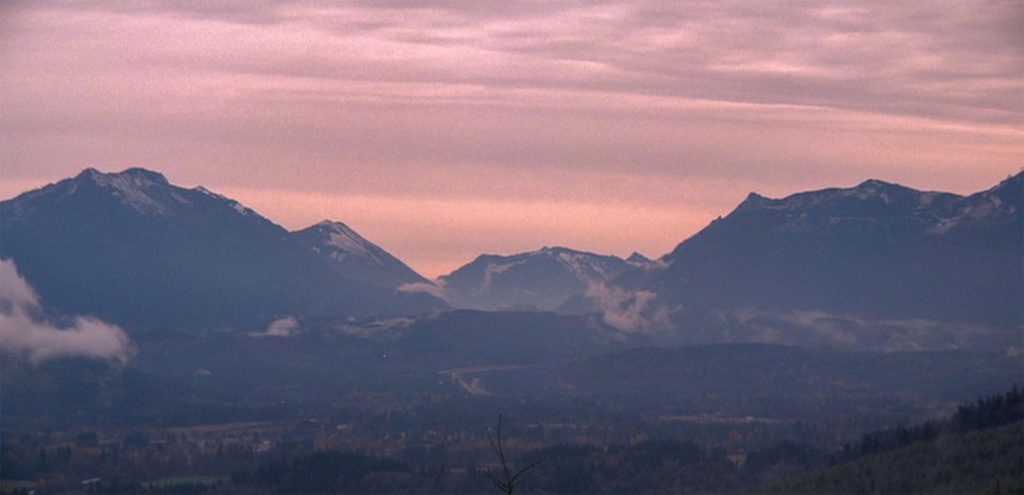 Snow capped mountains in the distance