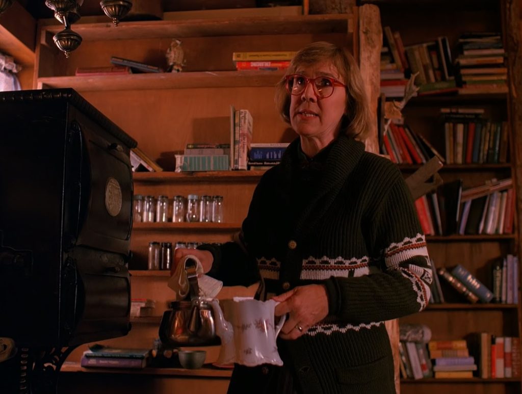 Log Lady making tea