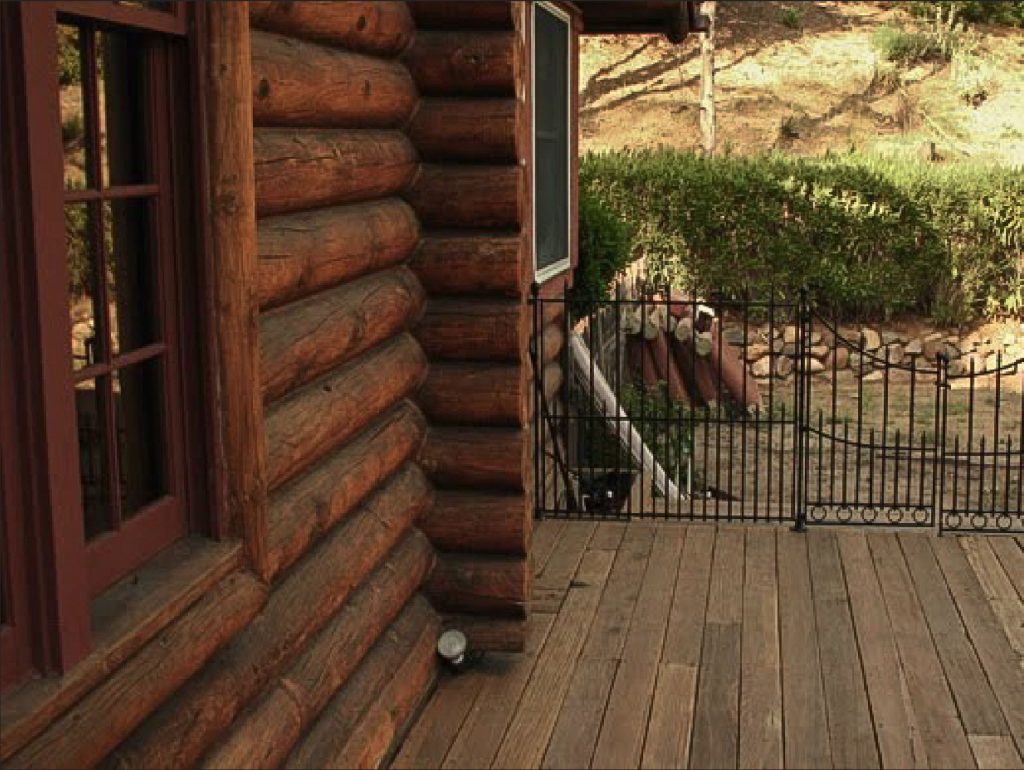 Porch at Log Lady Cabin's site