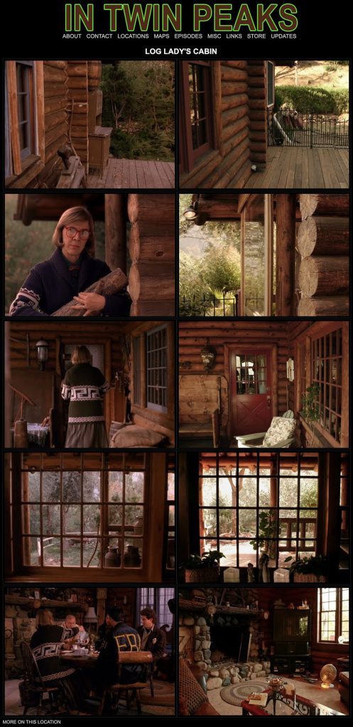 InTwinPeaks.com page about the Log Lady Cabin