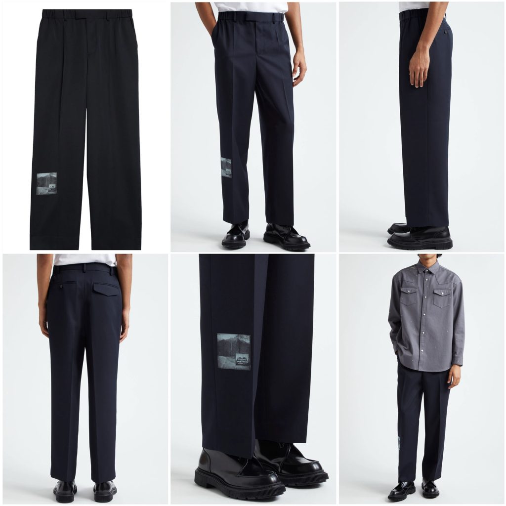 Image collage of Twin Peaks wool pants by Undercover at Nordstrom