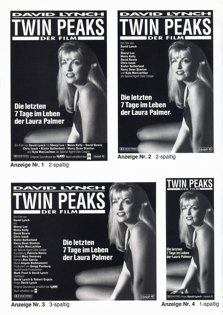 Film Advertisements from German Advertising Guide for Twin Peaks - Fire Walk With Me