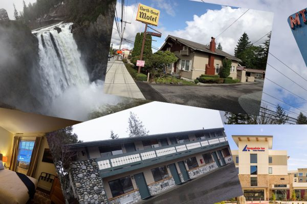 Image collage of places to stay in Snoqualmie Valley