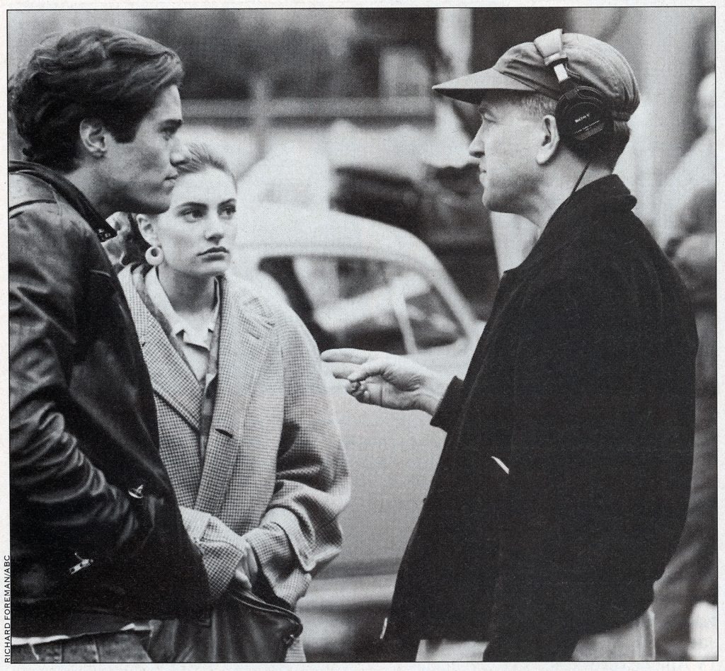 David Lynch directing Dana Ashbrook and Mädchen Amick outside Mar-T Cafe in North Bend, WA