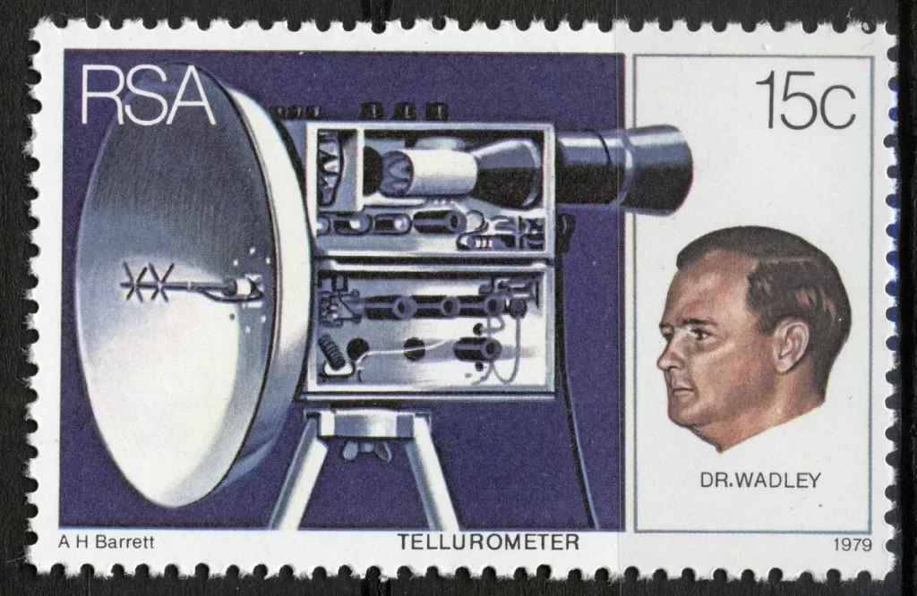 Stamp of Dr. Wadley and Tellurometer