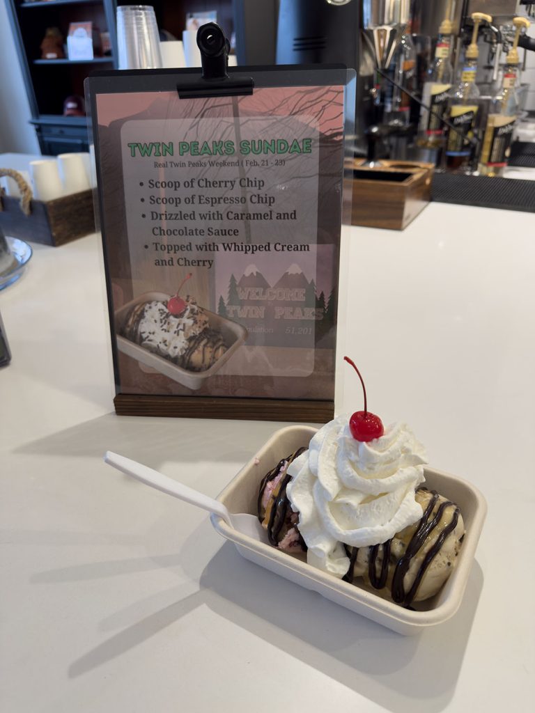 Twin Peaks-themed sundae