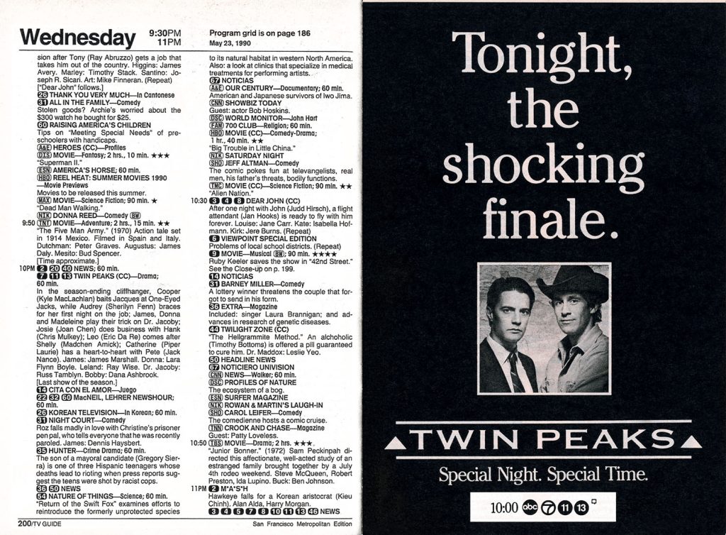 TV Synopsis and Twin Peaks Ad