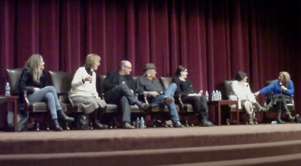 Twin Peaks Cast and Crew sitting on stage