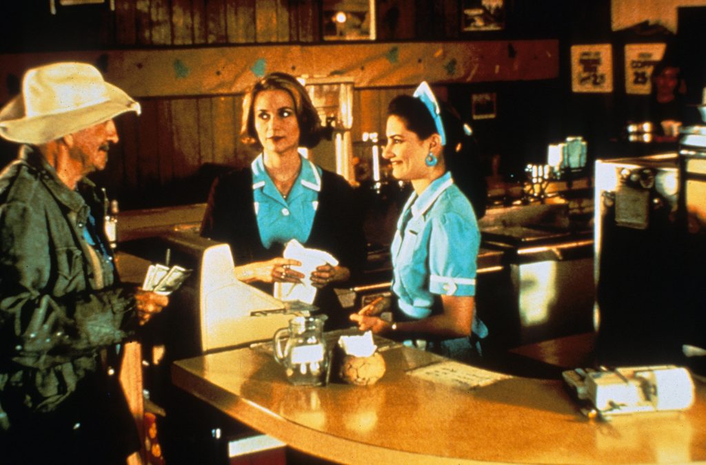 Norma Jennings and Shelly Johnson with Leo Kelly at the Double R Diner