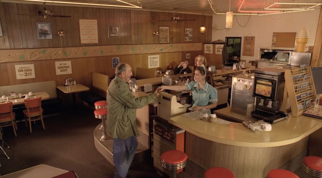 Norma Jennings and Shelly Johnson with Leo Kelly at the Double R Diner