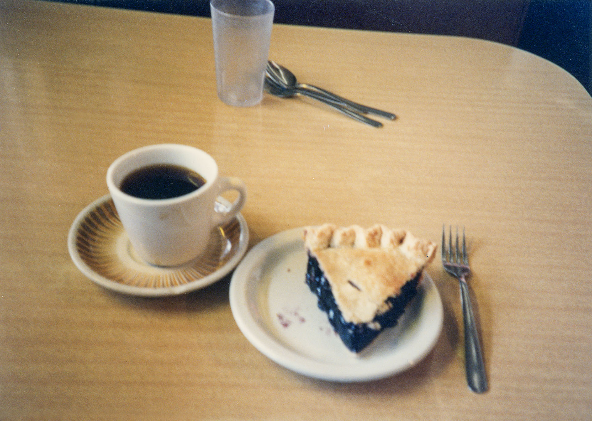 Pie and coffee inside Mar-T Cafe