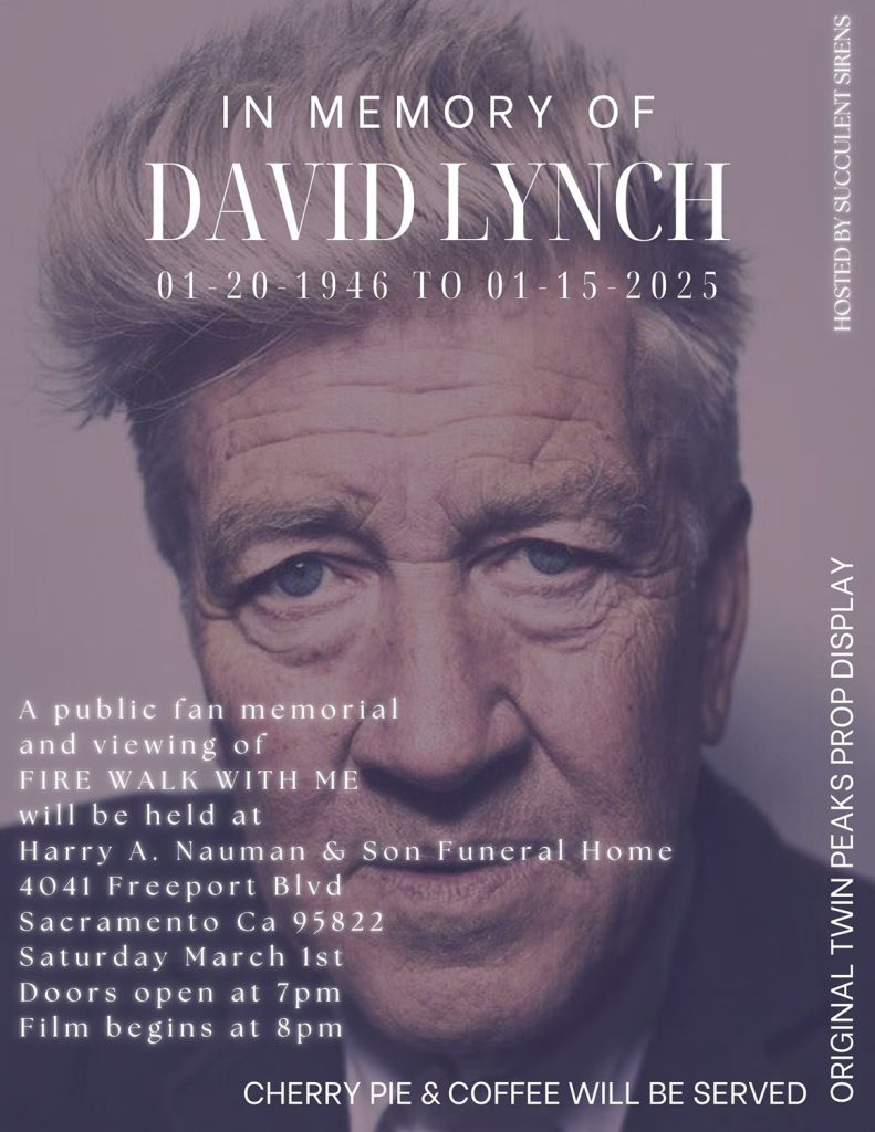 David Lynch's face on a fan-memorial poster