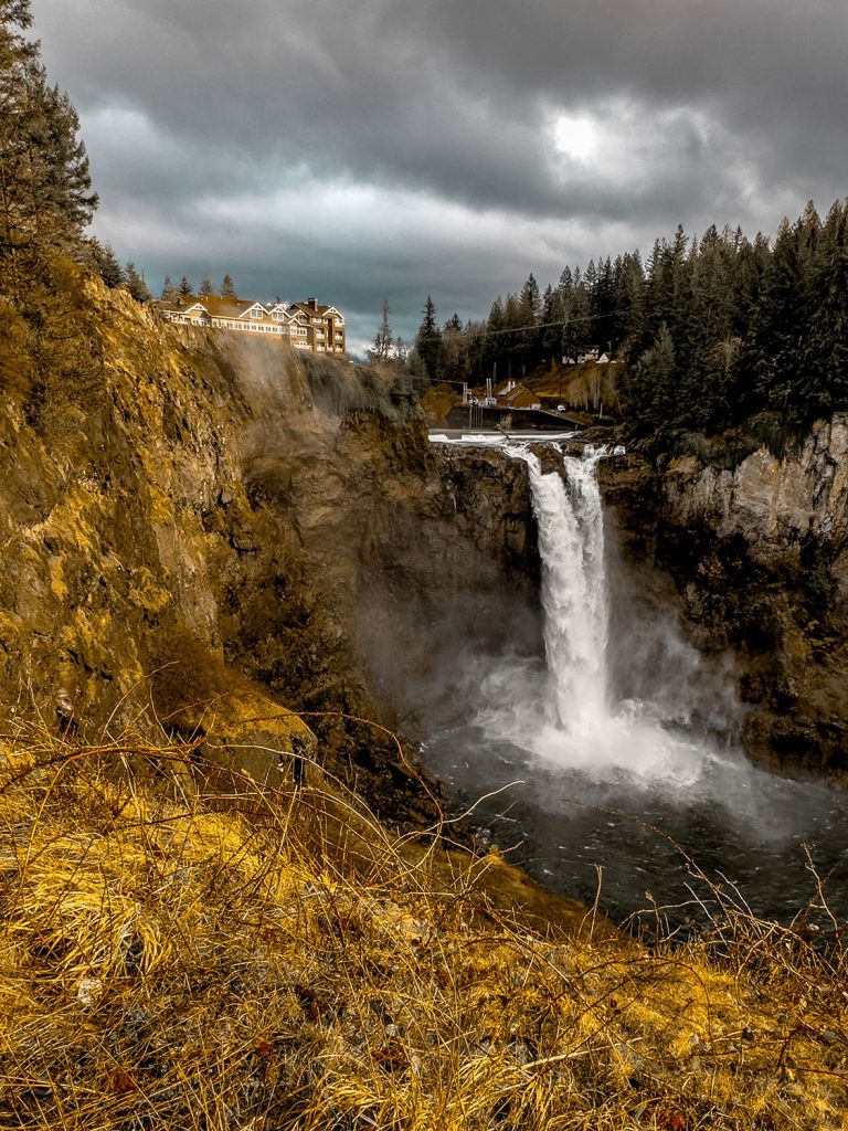 Salish Lodge & Spa perched above Snoqualmie Falls