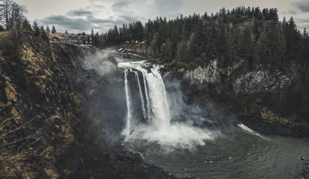 Salish Lodge & Spa perched above Snoqualmie Falls