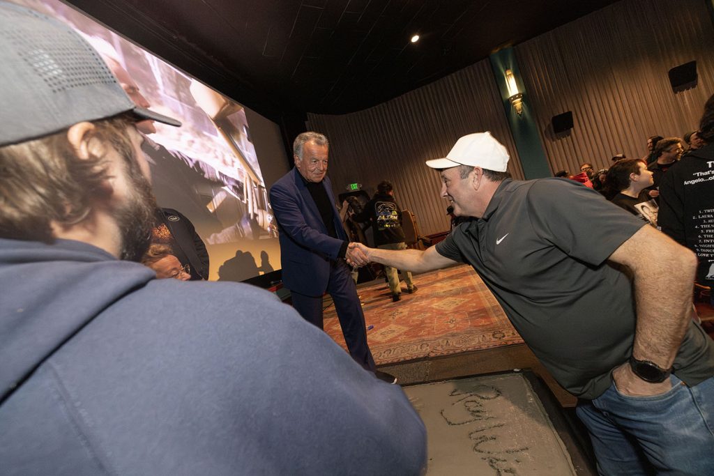 Ray Wise shaking hands with Aaron Ethington