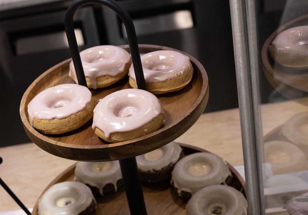 Doughnuts on a tray