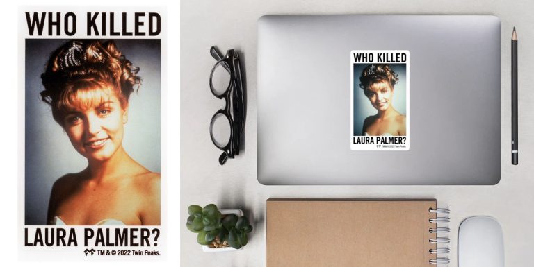 Who killed Laura Palmer sticker and image of a laptop with sticker