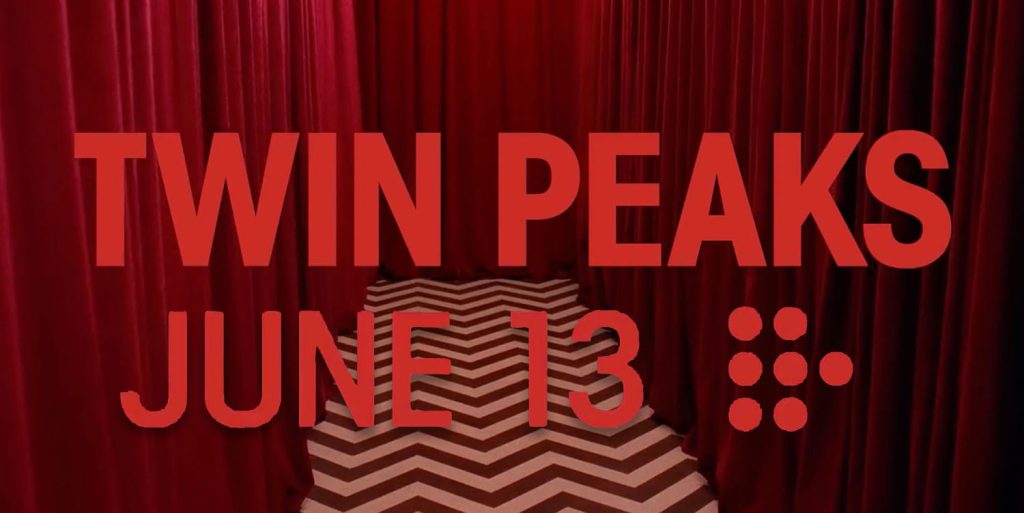 Twin Peaks logo, June 13 and Mubi logo against the Red Room