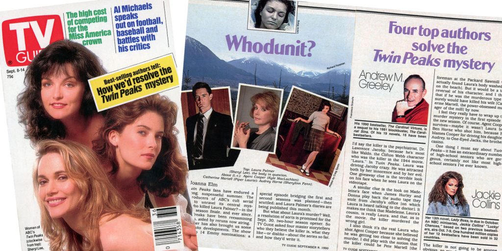 Cover of TV Guide and an article about "Twin Peaks"