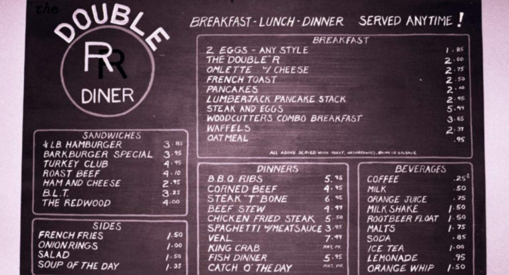 Double R Diner Menu