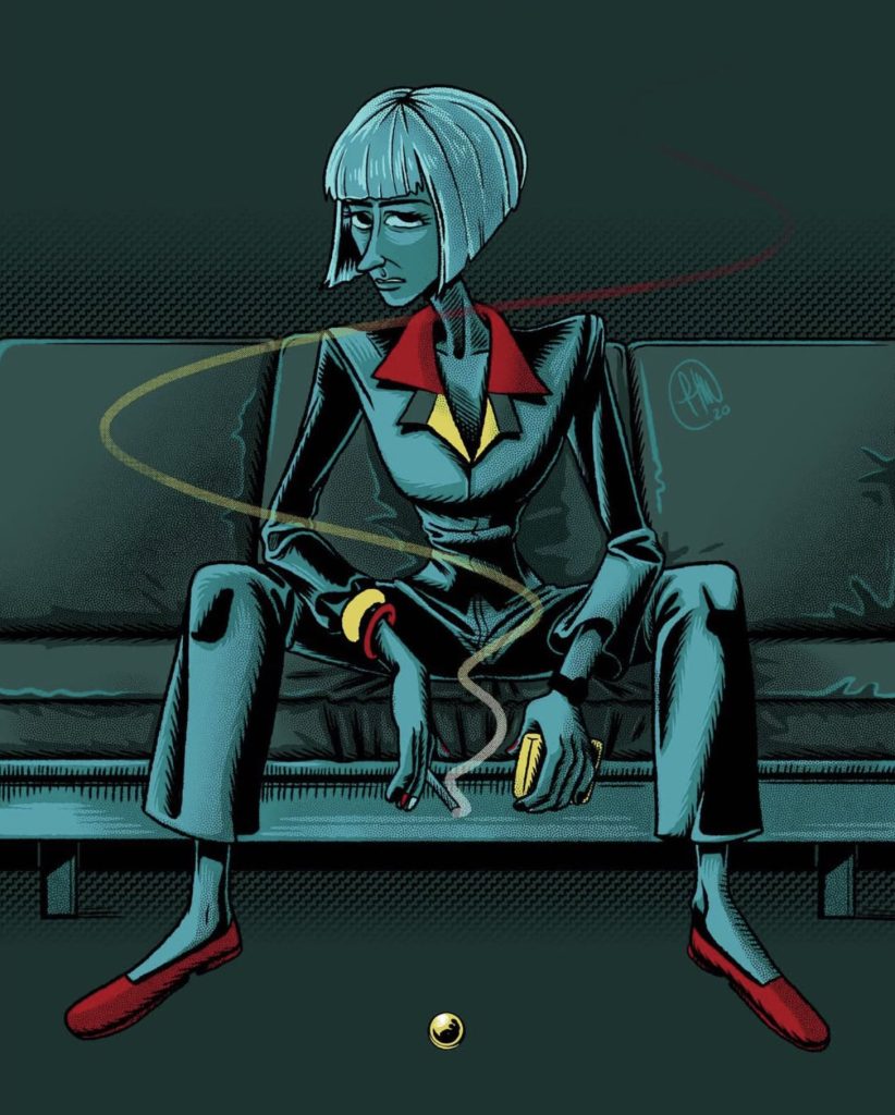 Diane Evans sitting on a couch