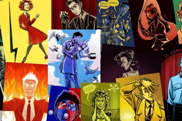 Art Peaks – Twin Peaks Drawing Challenge by Haleigh Mooney Image collage of Haleigh Mooney's Twin Peaks sketches