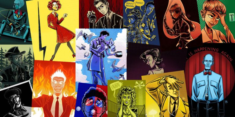 Image collage of Haleigh Mooney's Twin Peaks sketches