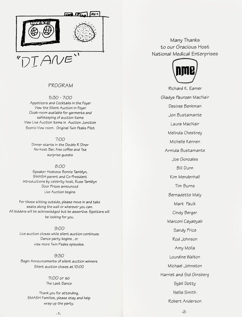 Twin Peaks celebrity auction program