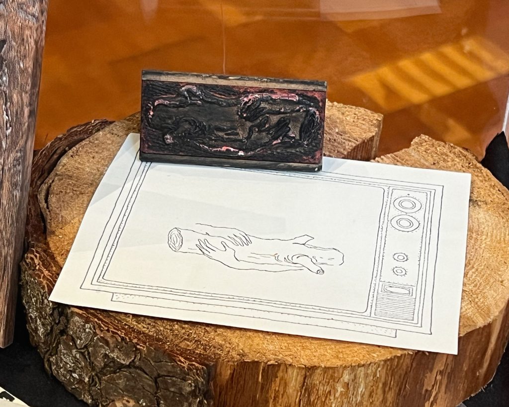 Log Lady Stamp with paper of stamp