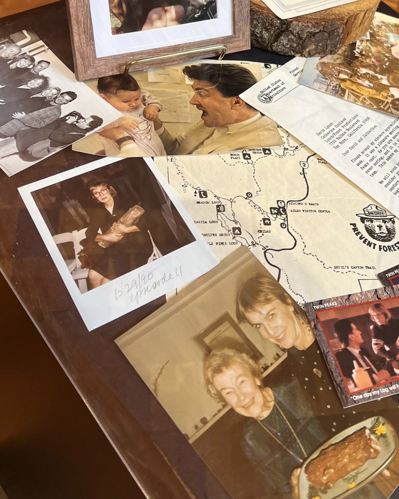 Photos in display case
