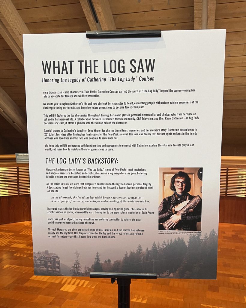 Poster Board with The Log Lady information