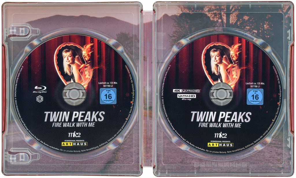 Twin Peaks: Fire Walk With Me, 4K UHD Steelbook tray with discs