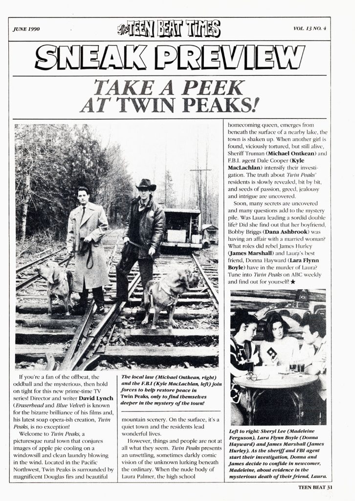 Twin Peaks article from Teen Beat magazine