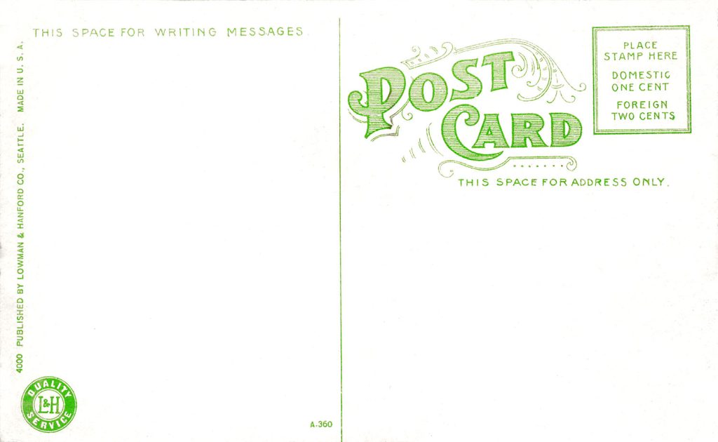 Back of postcard