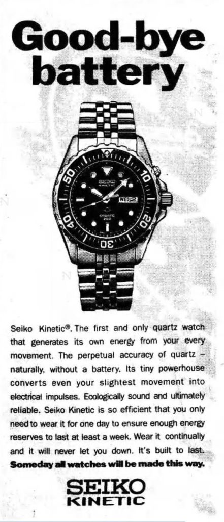 Advertisement for Seiko Watch
