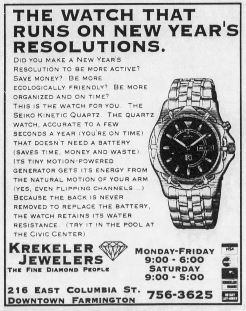 Advertisement for Seiko Watch