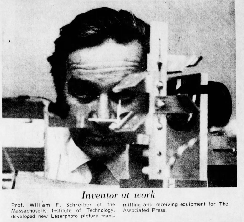 Black and white photo of an inventor