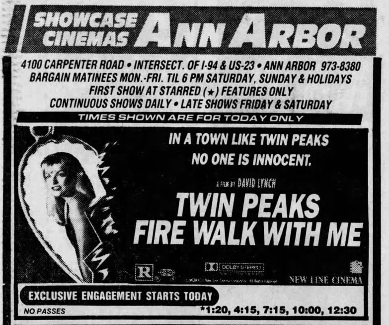 Twin Peaks: Fire Walk With Me advertisement