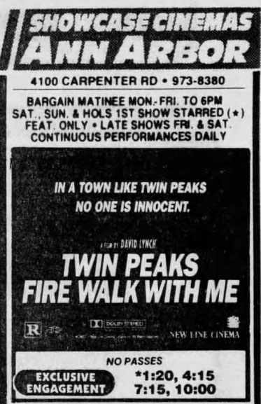 Twin Peaks: Fire Walk With Me advertisement