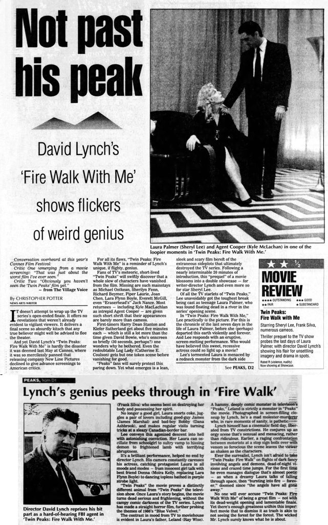 Article by Christopher Potter about Twin Peaks - Fire Walk With Me